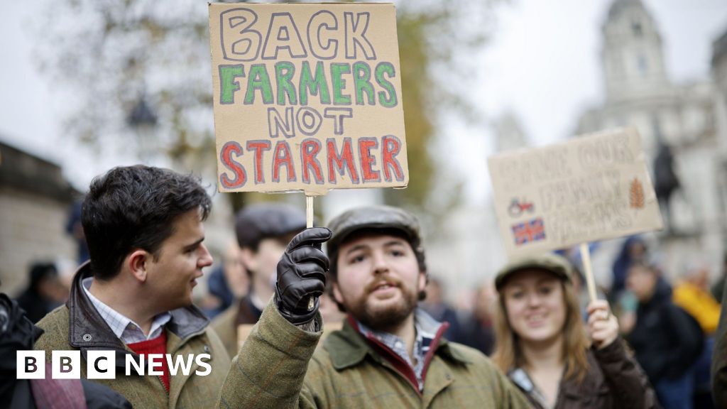 Farmers march in inheritance tax protest in London